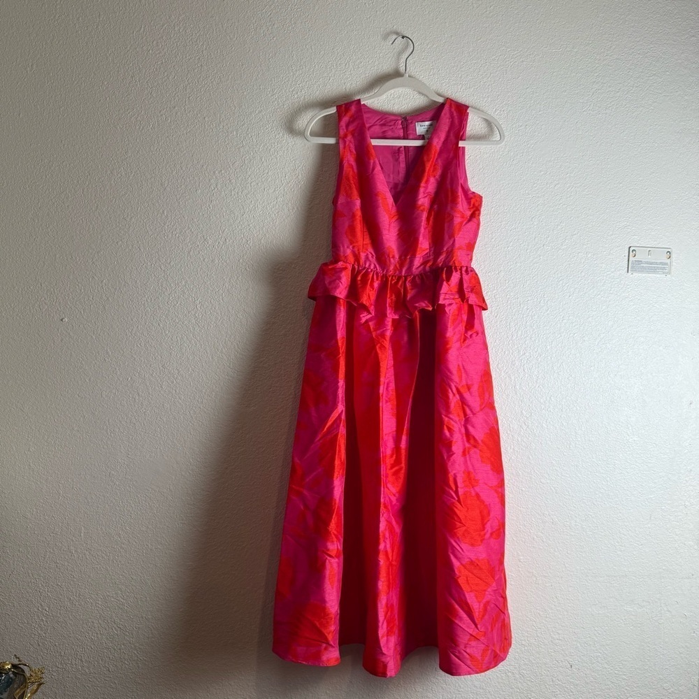 Kate Spade NY x Target Classic Rose Peplum Midi Dress  NWT - Picture 4 of 16
